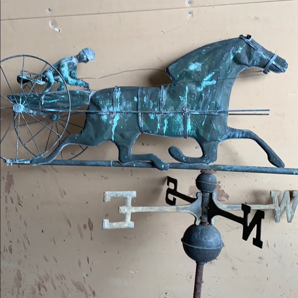 Authentic copper Sulky Rider Weather Vane